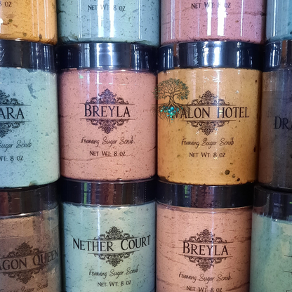 stacked foaming sugar scrub jars